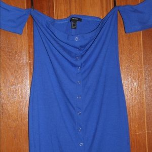 Blue Off the Shoulder Dress